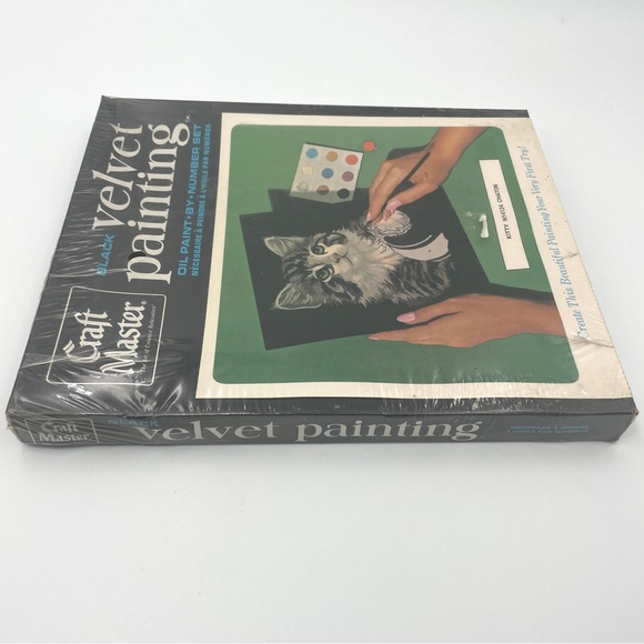 Art Vintage Black Velvet Paint By Numbers Kitty Poshmark